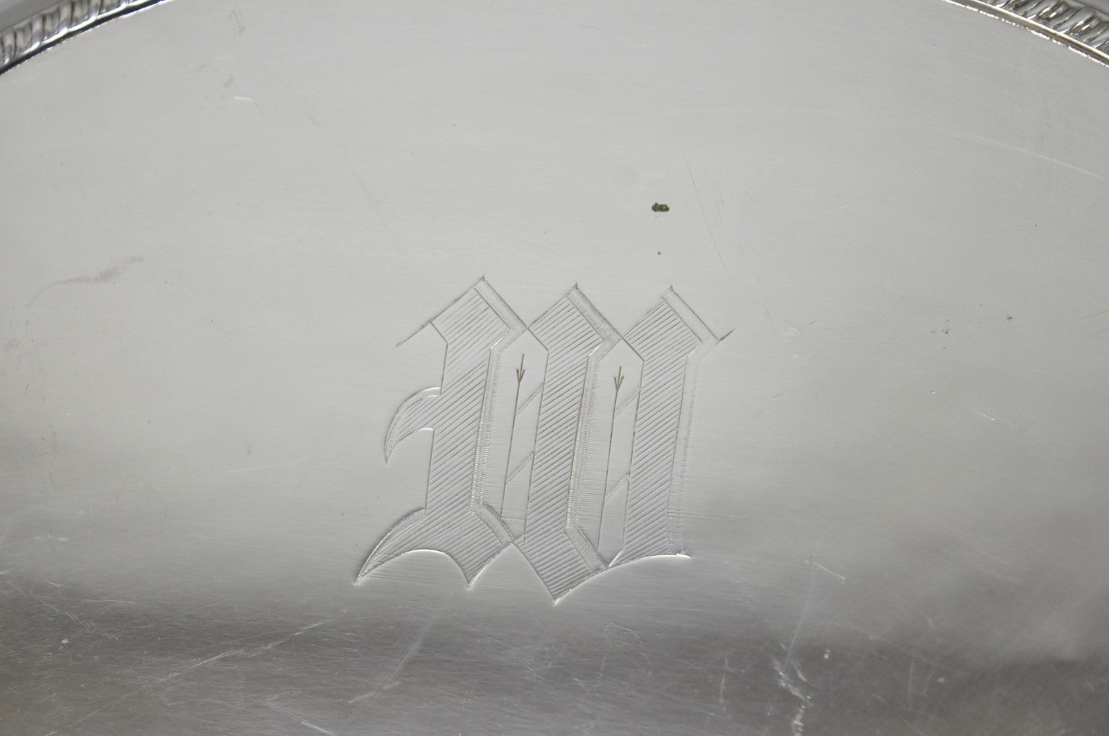 Antique English Regency Silver Plated  Large Covered Serving Dish 'M" Monogram