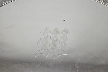 Antique English Regency Silver Plated  Large Covered Serving Dish 'M" Monogram