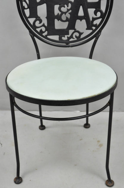 Arthur Umanoff for Shaver Howard "Peace & Love" Wrought Iron Bistro Side Chair
