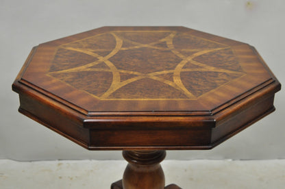 Contemporary Italian Mediterranean Style Marquetry Inlay Pedestal Side Table