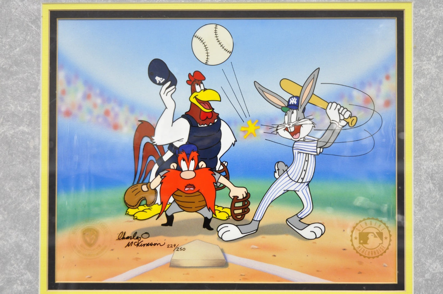 Vintage 1992 Warner Bros New York Yankees Artist Proof Cel Homerun Hare 229/250