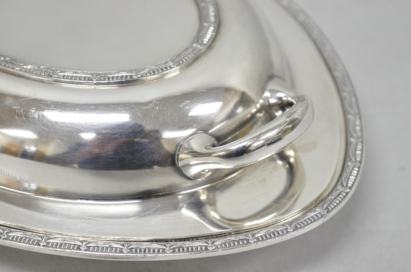 Vintage T&T Silver Plated Victorian Oval Vegetable Serving Platter w/ Drapes
