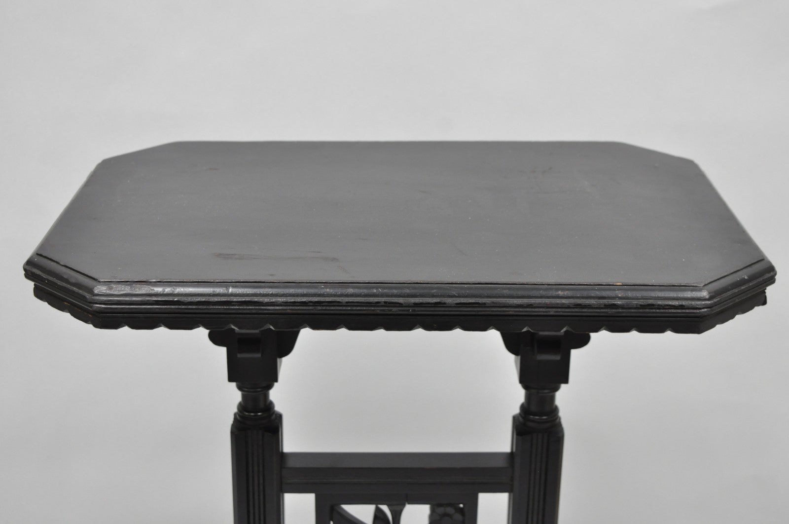 Antique Victorian Aesthetic Movement Black Ebonized 34" Plant Stand Side Table