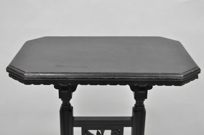 Antique Victorian Aesthetic Movement Black Ebonized 34" Plant Stand Side Table