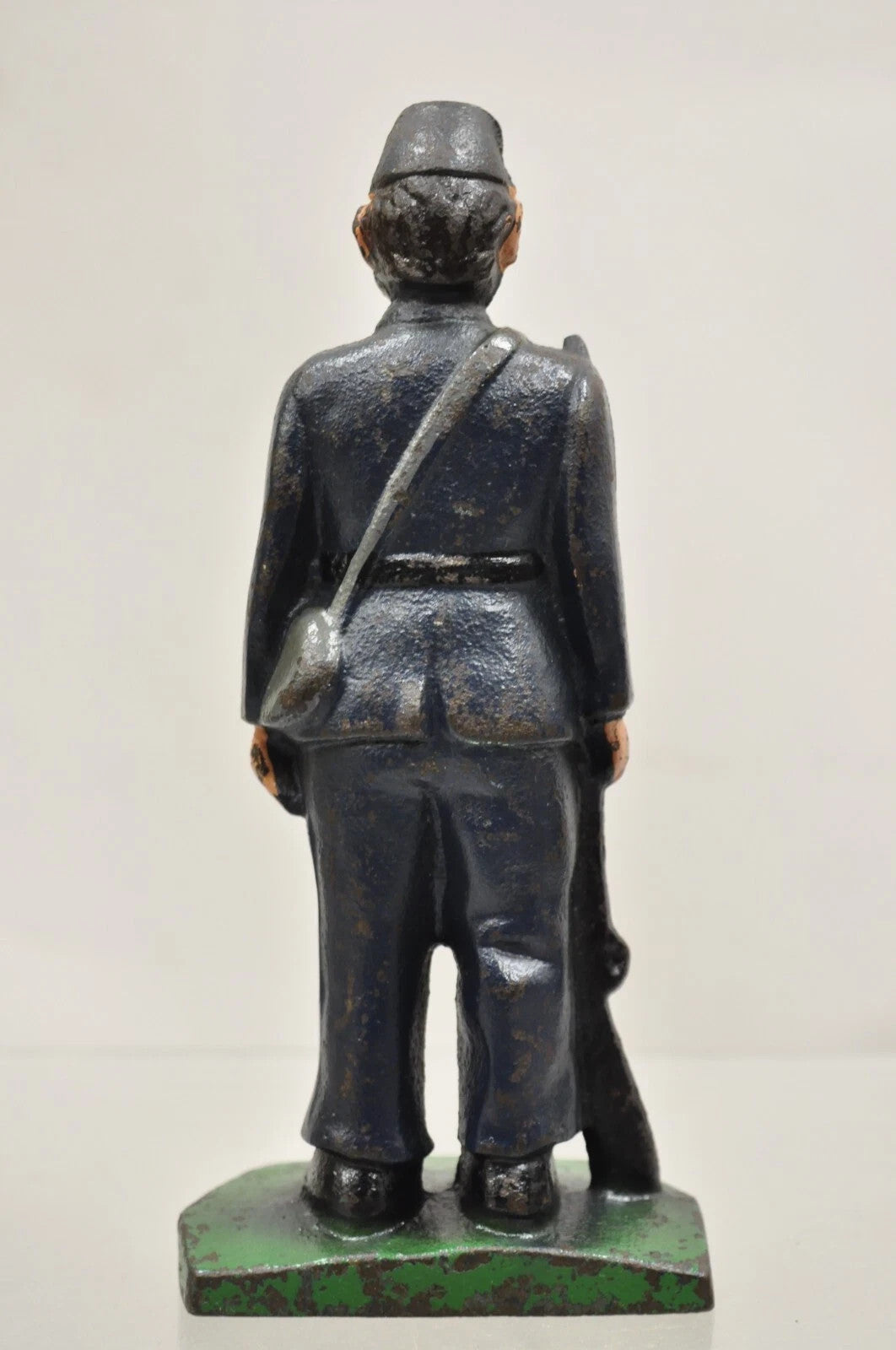 Antique Victorian Cast Iron Figural Painted Military War Soldier Door Stop A