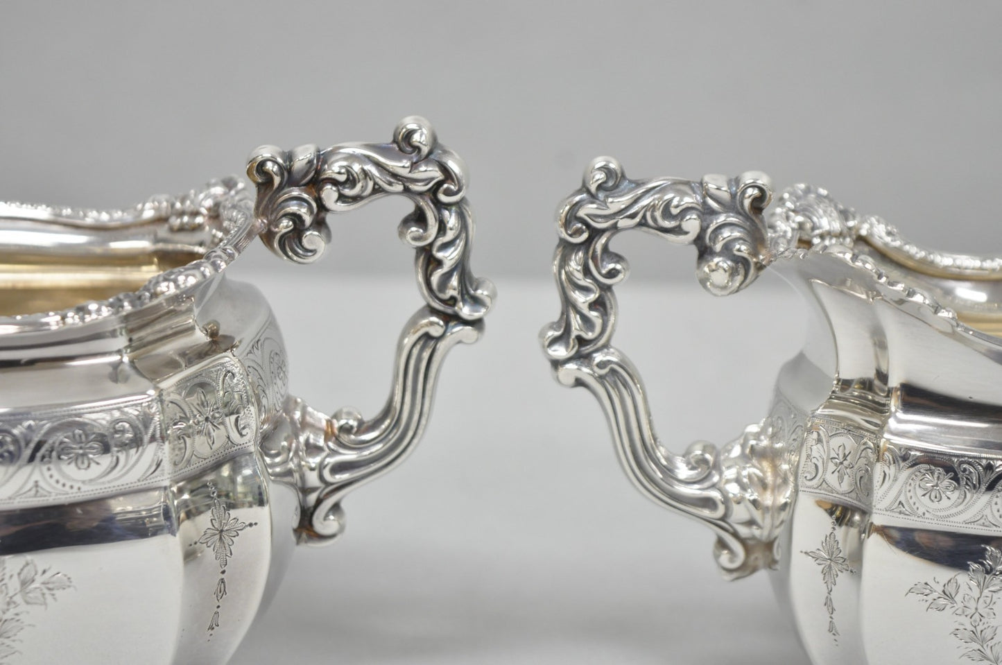 Antique Bailey Banks & Biddle English Edwardian Silver Plated Tea Set - 4 Pcs