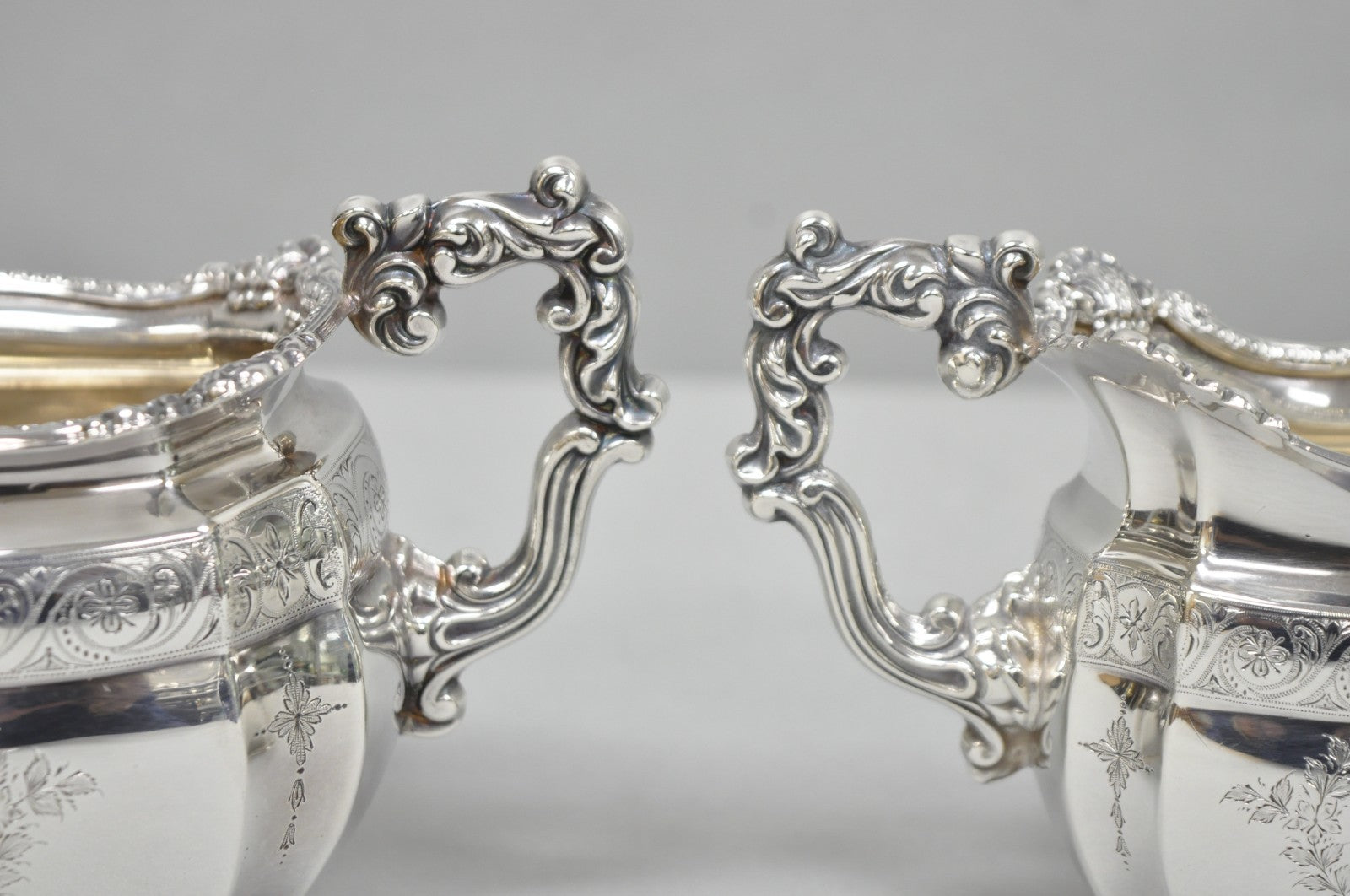 Antique Bailey Banks & Biddle English Edwardian Silver Plated Tea Set - 4 Pcs