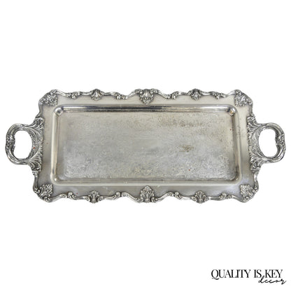 W&S Blackinton Victorian Silver Plated Narrow Serving Platter Dish Bar Tray