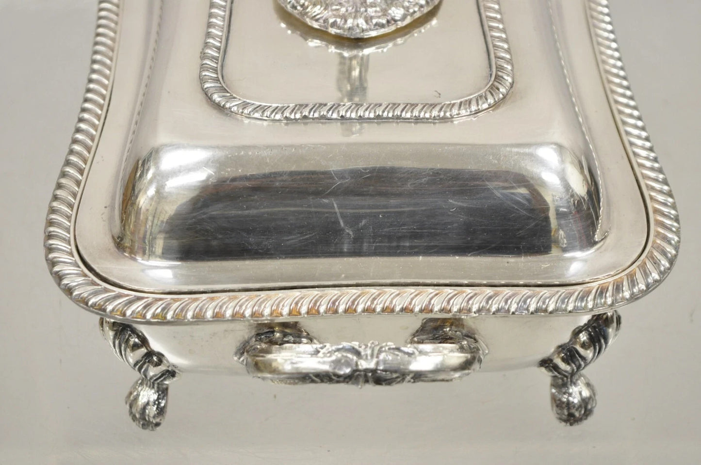 Antique English Victorian Sheffield Silver Plated Lidded Warmer Serving Platter