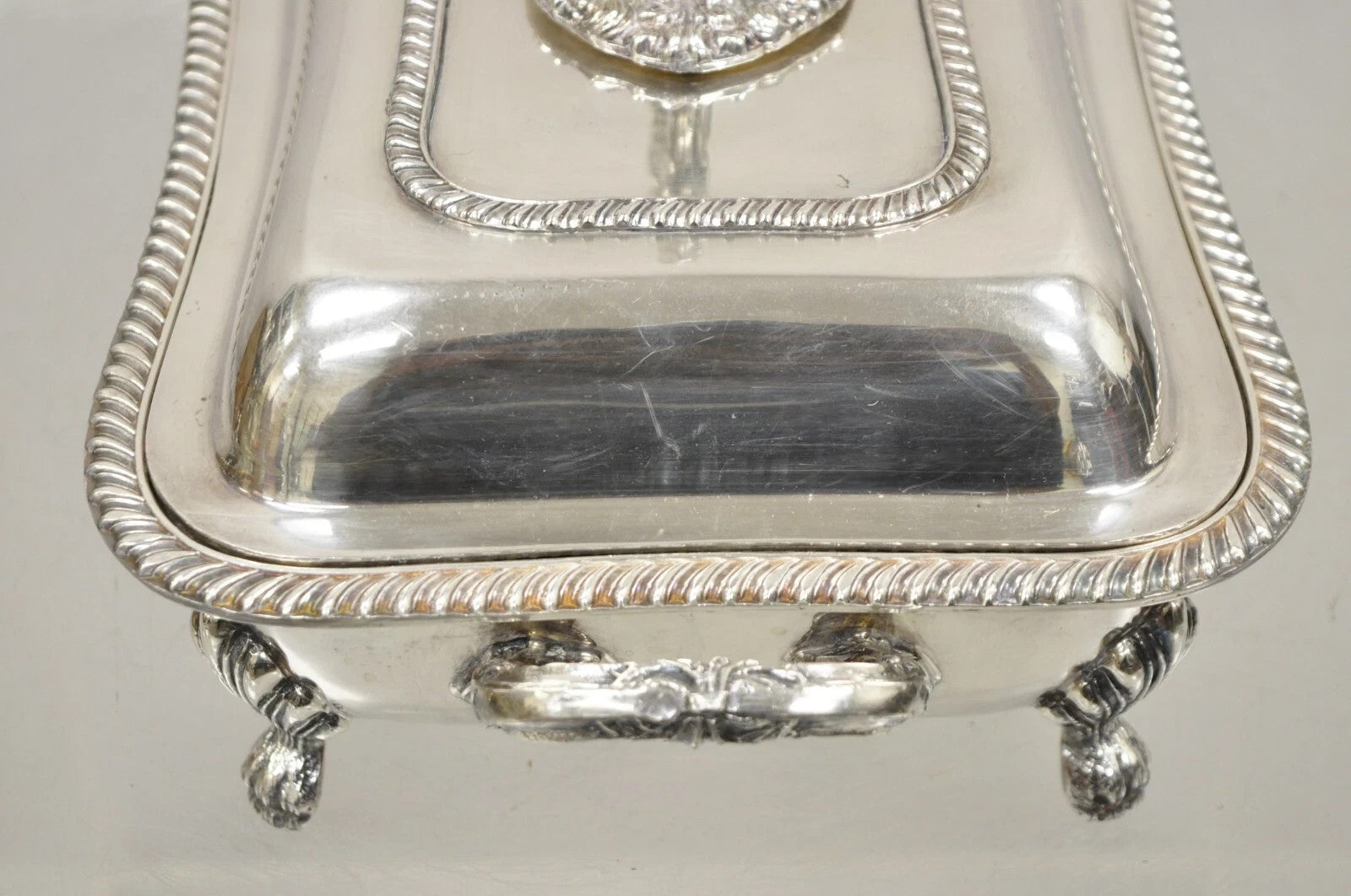 Antique English Victorian Sheffield Silver Plated Lidded Warmer Serving Platter
