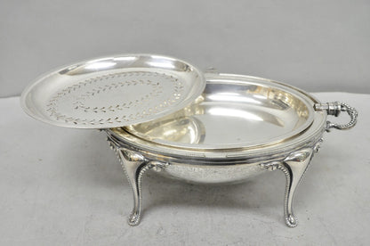 Antique Elkington & Co English Silver Plated Chafing Dish Revolving Dome Warmer