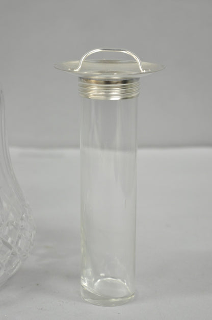 Antique Victorian German Silver Plated Cut Crystal Glass Lemonade Water Pitcher