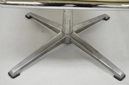 Vintage Directional Mid Century Modern Tubular Aluminum Base Swivel Ottoman