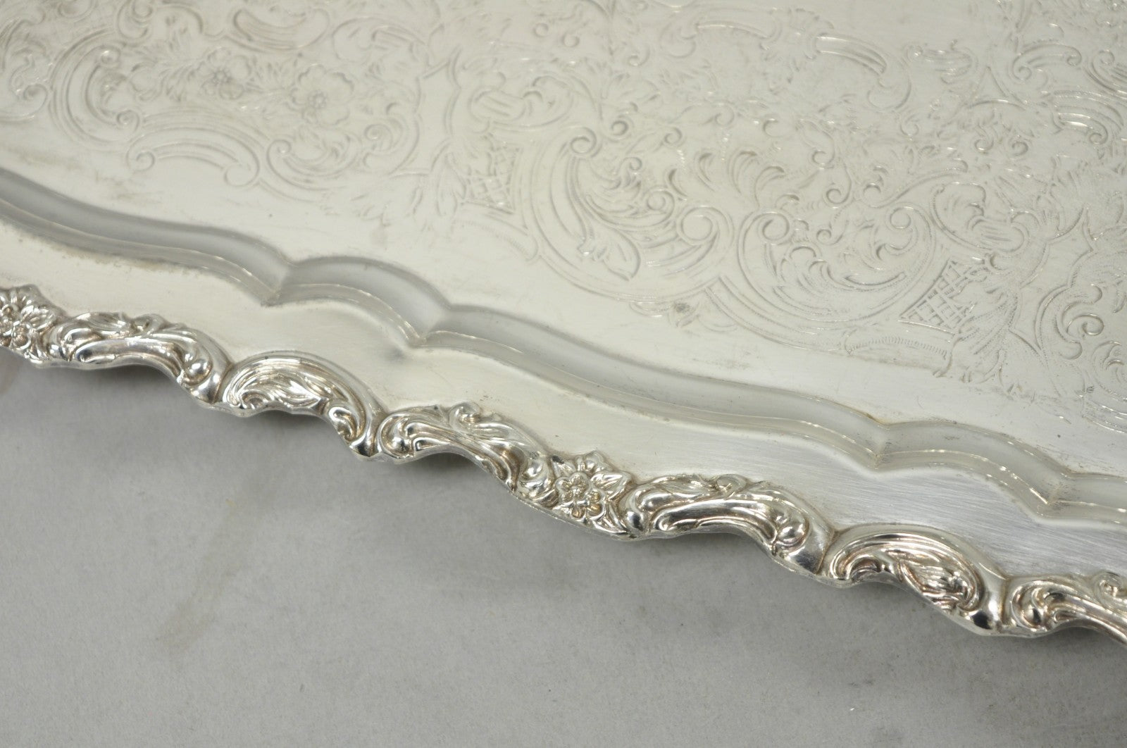 Vintage Taunton Statehouse Victorian Silver Plated Narrow Serving Platter Tray