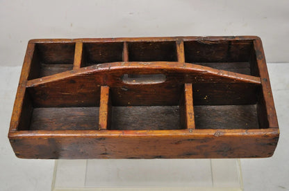 Antique French Country Provincial Wooden Storage Caddy Tool Box Desk Organizer