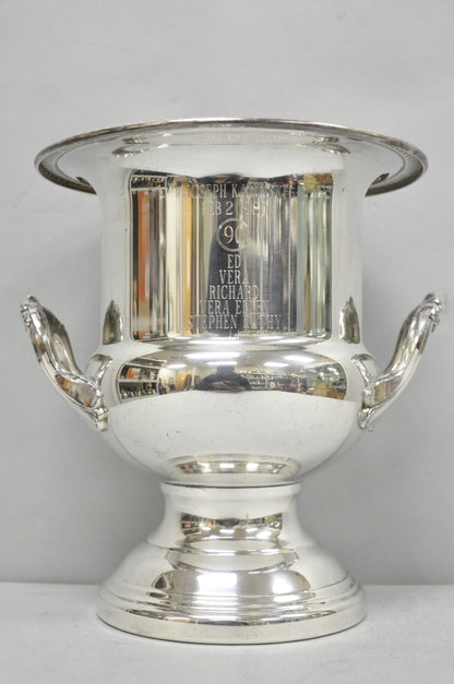 Vintage Leonard Silver Plated Trophy Cup Champagne Chiller Ice Bucket Engraved