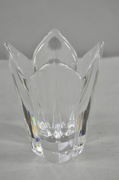 Vintage 6" Orrefors Sweden Lotus Flower Crystal Glass 4 Petal Vase