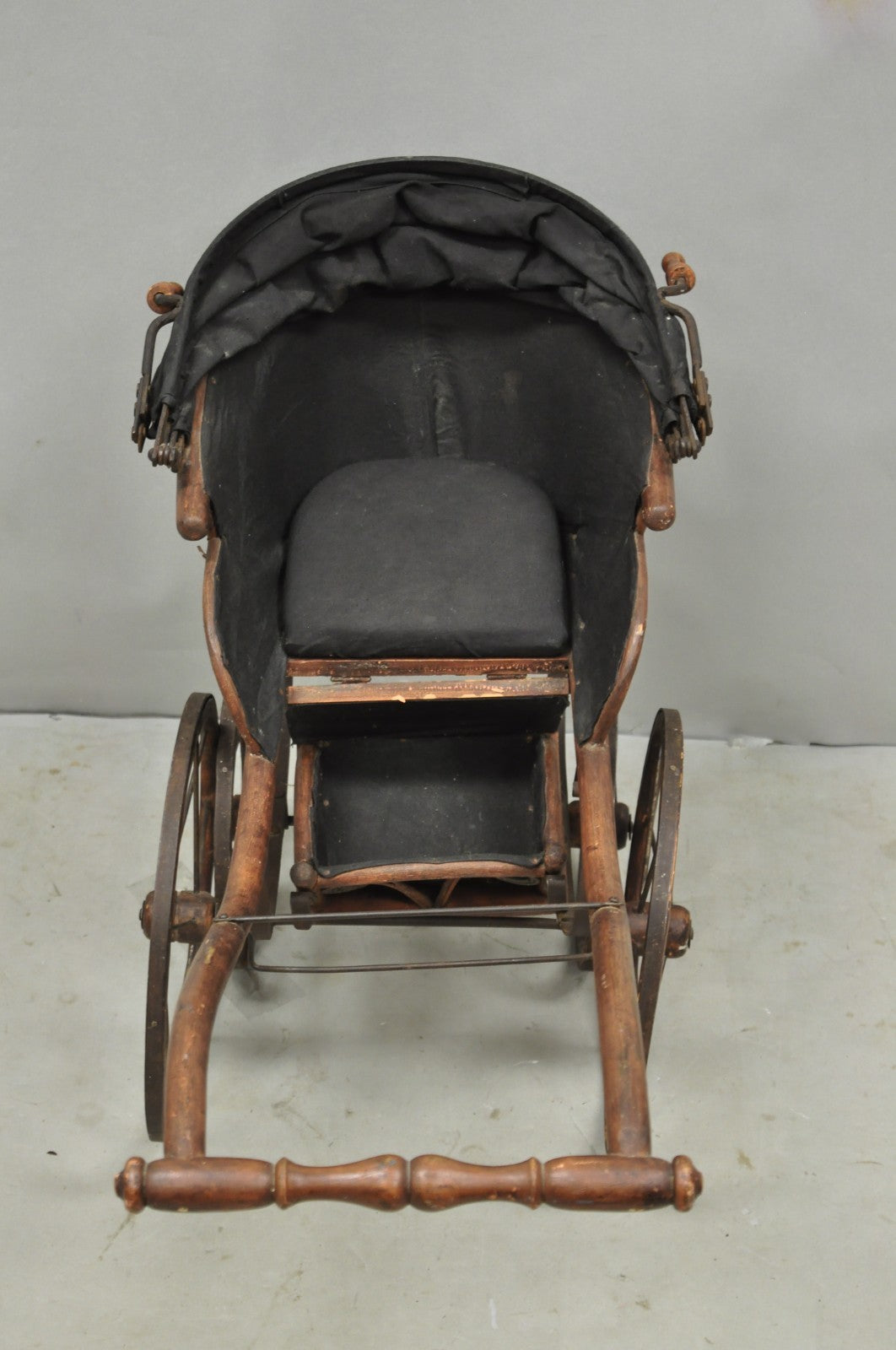Antique Victorian Bentwood Small Child Size Decorative Baby Buggy Carriage
