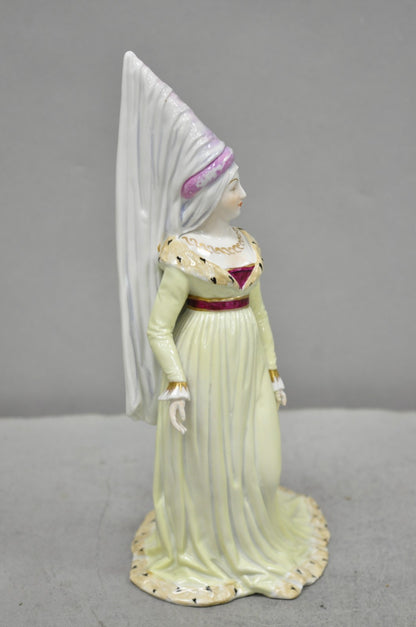 Antique Carl Thieme Potschappel German Dresden Porcelain Medieval Lady Figurine