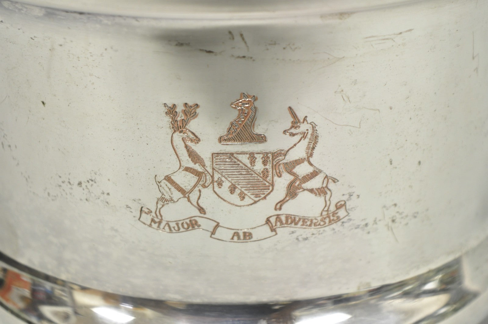 Vintage FB Rogers English Regency Silver Plated Coat of Arms Covered Ice Bucket