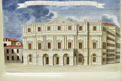 Vintage Fornasetti Milano Italy Italian Large Tole Metal Tray Piazza della Scala