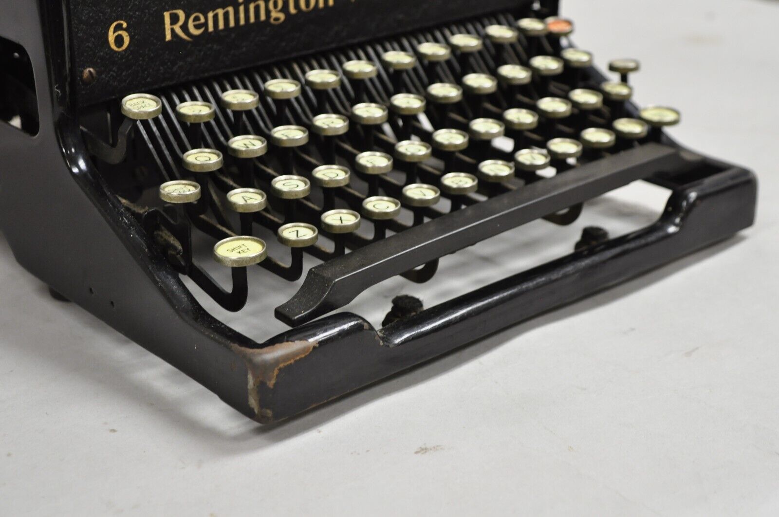 Antique 1930s Remington Noiseless Model 6 Black Typewriter
