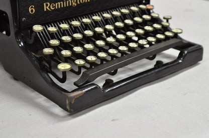 Antique 1930s Remington Noiseless Model 6 Black Typewriter