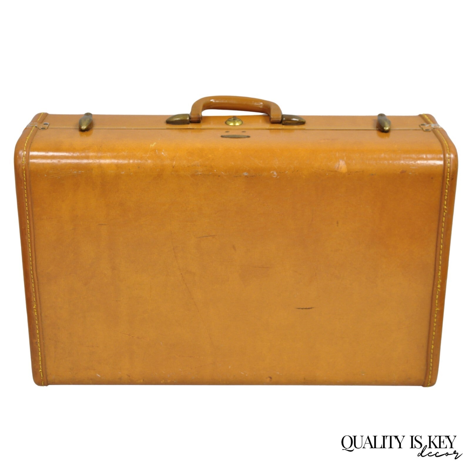 Vintage Samsonite Art Deco Brown Leather Hardcase 21" Suitcase Luggage Bag