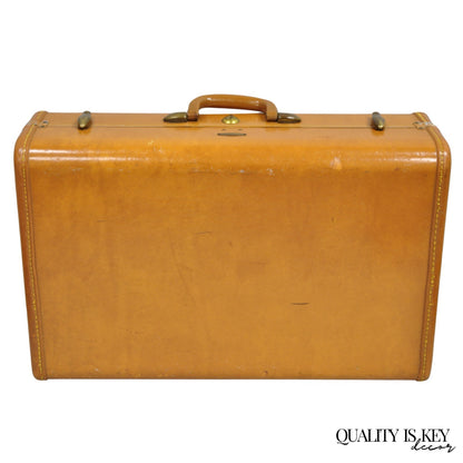 Vintage Samsonite Art Deco Brown Leather Hardcase 21" Suitcase Luggage Bag