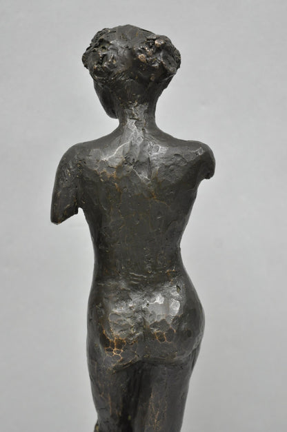 Vintage Mid Century Modern Bronze Nude Woman Sculpture Figure Signed "A RISI"