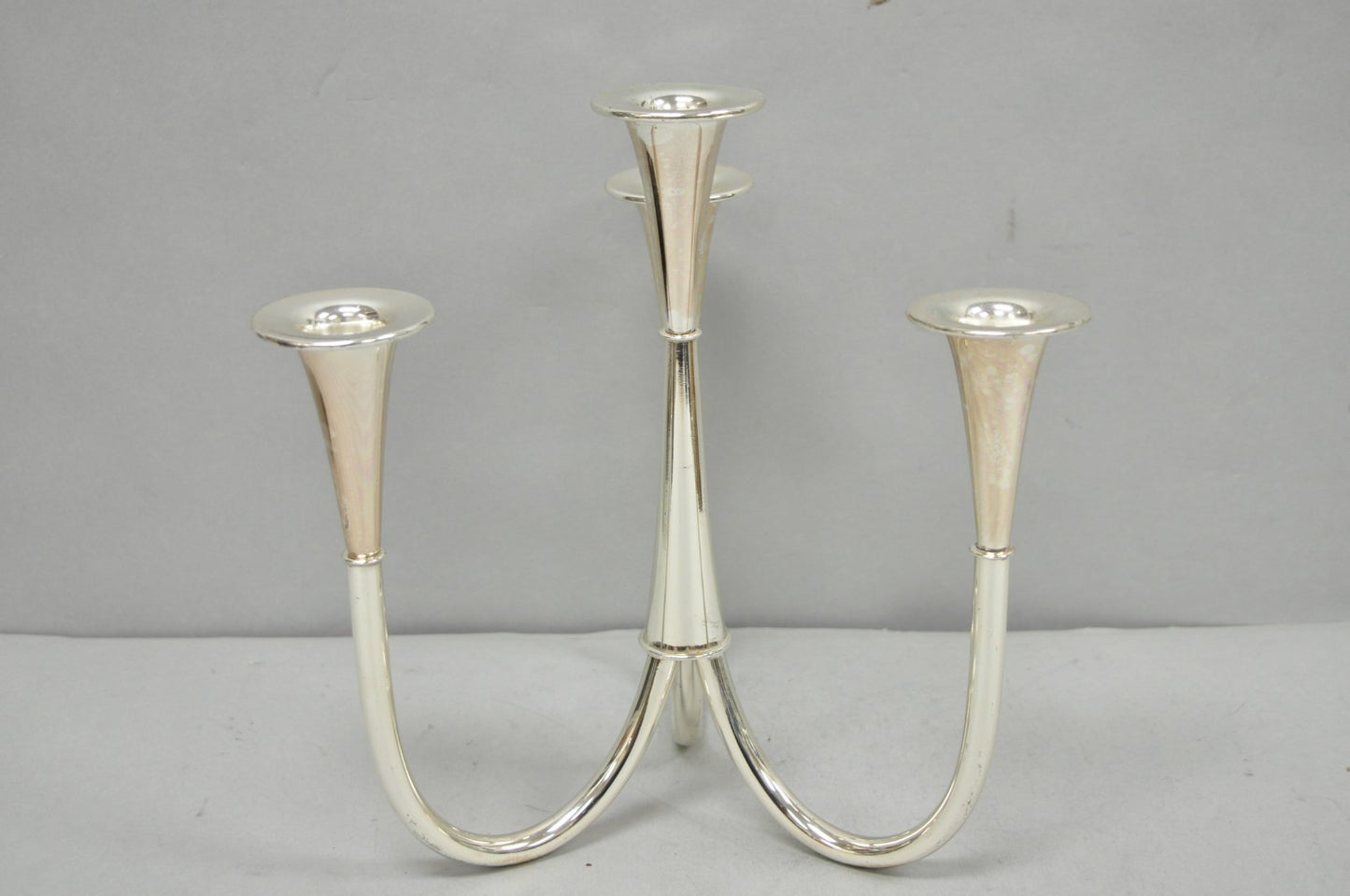 Vintage Wilhelm Wagenfeld for WMF Silver Plated Modern Candelabra Candle Holder
