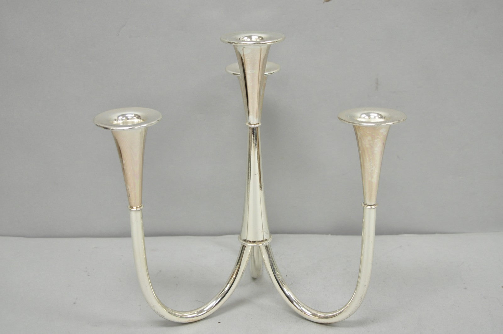 Vintage Wilhelm Wagenfeld for WMF Silver Plated Modern Candelabra Candle Holder