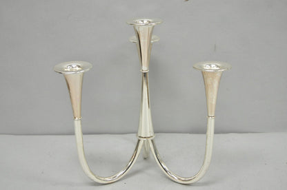 Vintage Wilhelm Wagenfeld for WMF Silver Plated Modern Candelabra Candle Holder