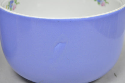Vintage Hall's "Rose Parade" 1259 Blue Ceramic Nesting Mixing Bowls - Set of 3