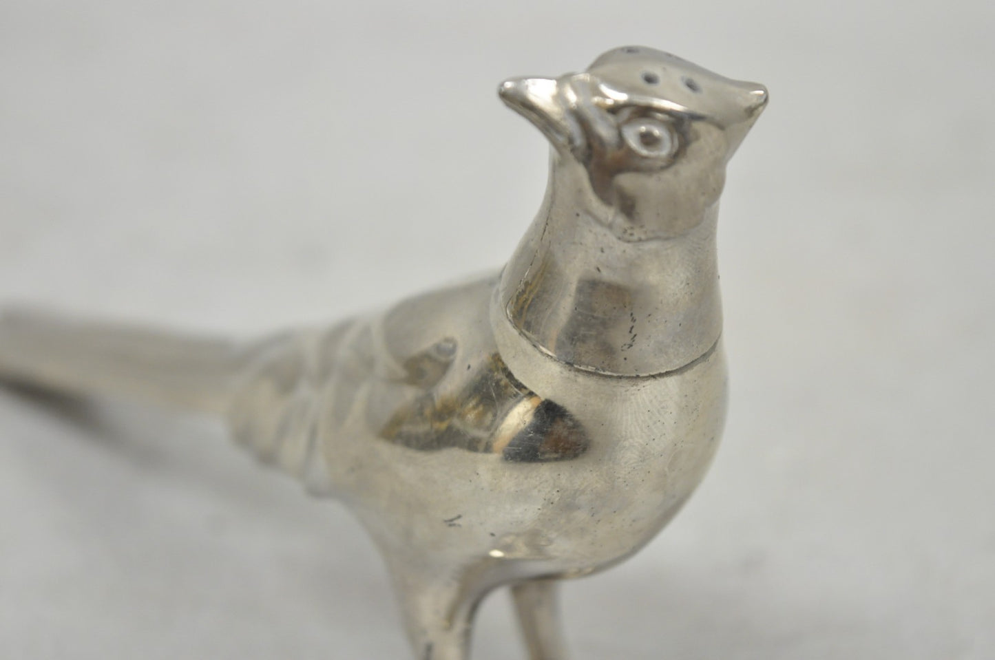 Vintage Pheasant Bird Silver Plated Figurine Salt & Pepper Shakers - a Pair
