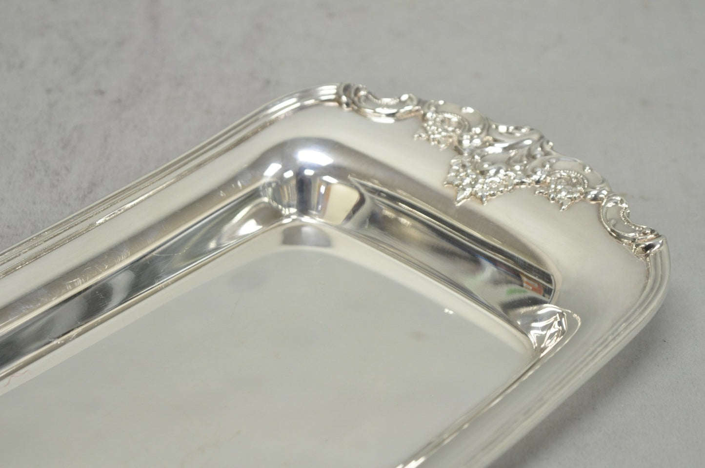 Vintage Baroque by Wallace 210 Silver Plated Narrow Trinket Dish Serving Tray