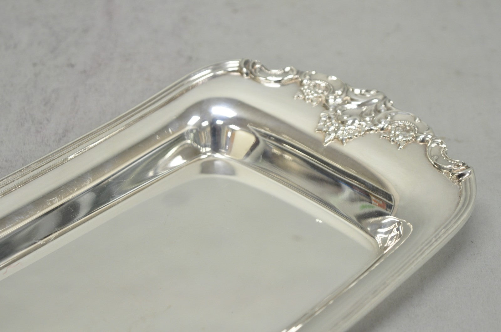 Vintage Baroque by Wallace 210 Silver Plated Narrow Trinket Dish Serving Tray