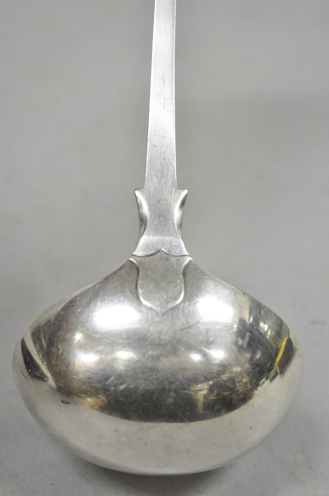 Antique English Victorian Daniel & Arter Fiddle Pattern Silver Plated Soup Ladle