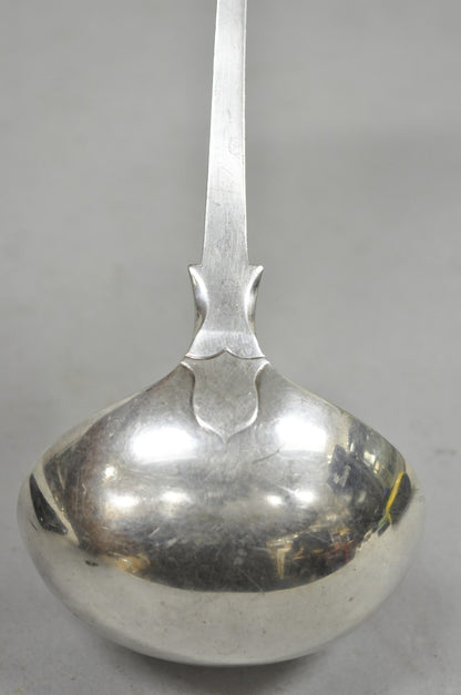 Antique English Victorian Daniel & Arter Fiddle Pattern Silver Plated Soup Ladle