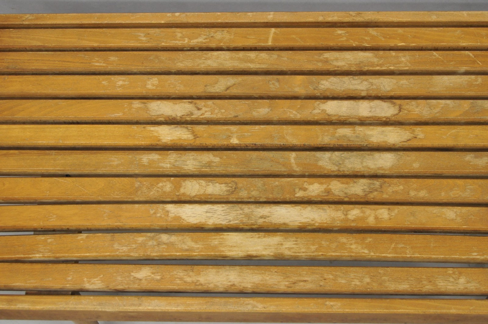 Vintage Mid Century Modern 36" Wood Slat Bench Coffee Table Side Table - a Pair
