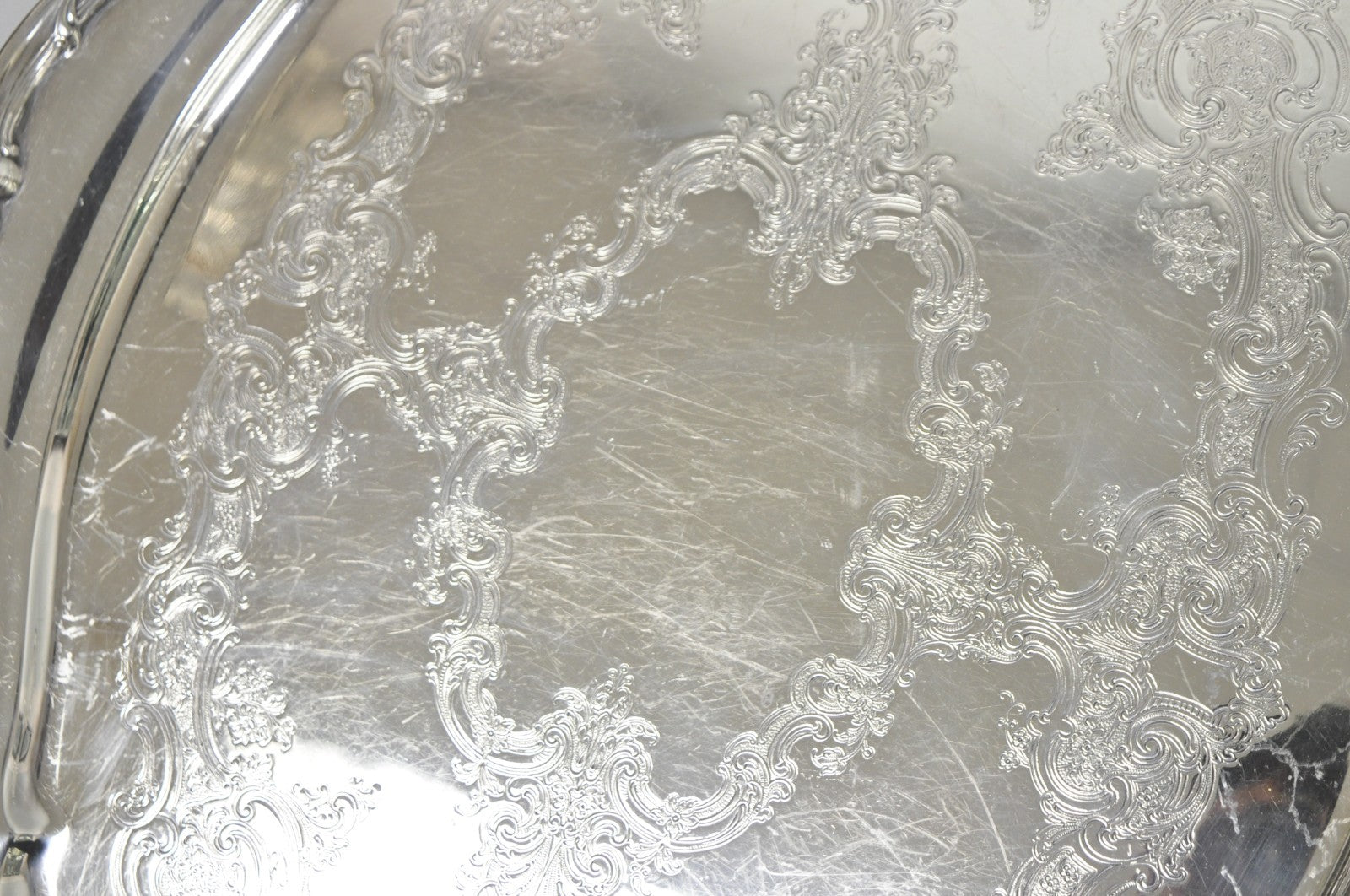 Antique Gorham Silver Plated Victorian Oval Butlers Serving Platter Bar Tray