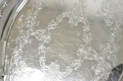 Antique Gorham Silver Plated Victorian Oval Butlers Serving Platter Bar Tray