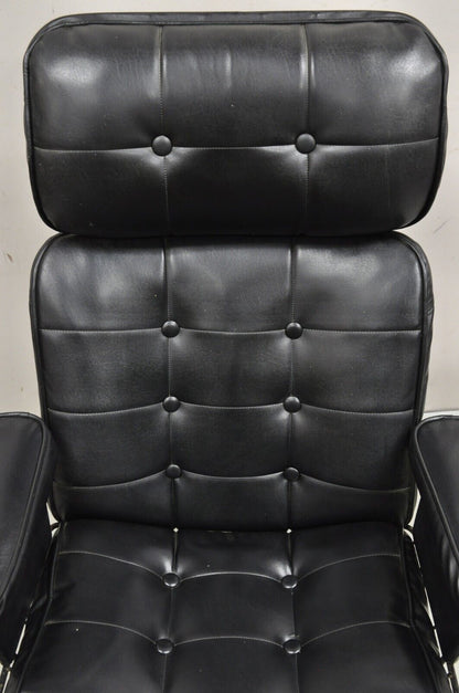 Homecrest Bottemiller Mid Century Modern Swivel Iron Lounge Chair & Ottoman
