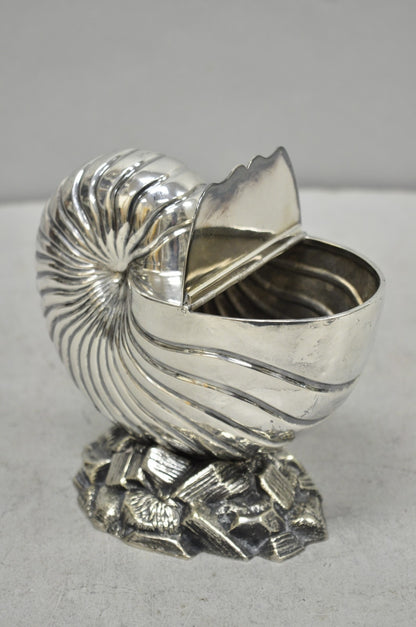 Antique Victorian Silver Plated Nautilus Figural Shell Form Spoon Warmer