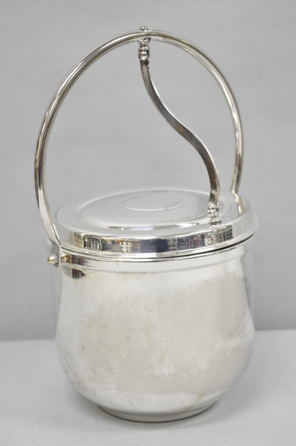 Vintage Art Deco Silver Plated Reticulating Hinge Bar Ice Bucket by Towle