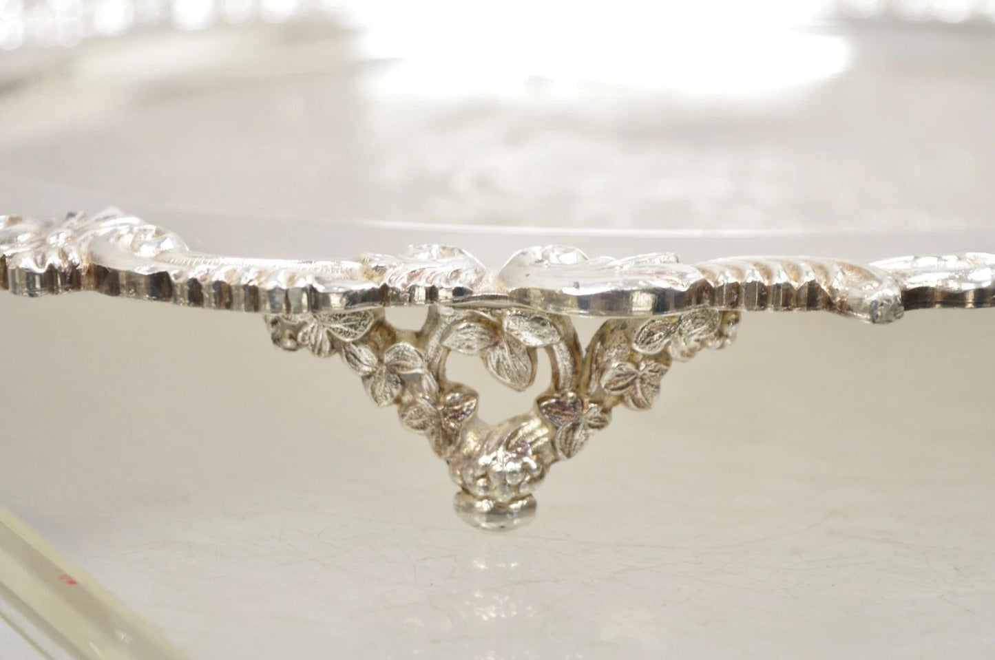 Vintage English Victorian Style Silver Plated Oval Platter Tray Crown Hallmark