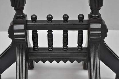 Antique Victorian Aesthetic Movement Black Ebonized 34" Plant Stand Side Table
