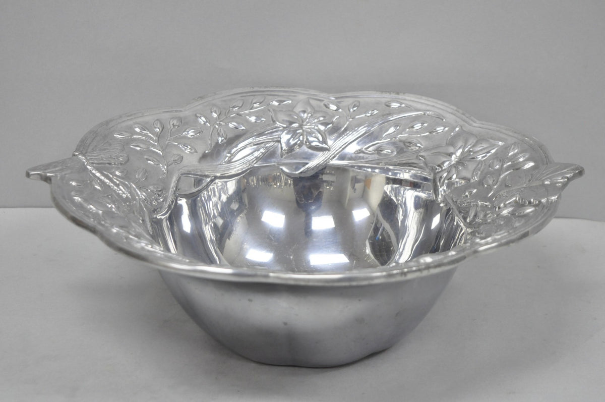 Vintage Lenox Dragonfly & Butterfly Meadow Art Nouveau Cast Aluminum Salad Bowl