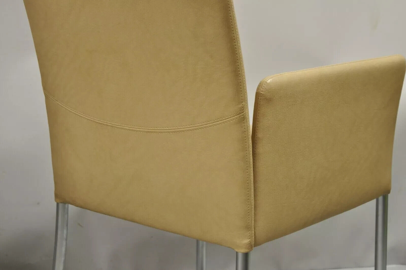 Coalesce Steelcase Beige Leather Model 1510 Switch Guest Arm Chair (A) - a Pair
