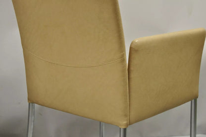 Coalesce Steelcase Beige Leather Model 1510 Switch Guest Arm Chair (A) - a Pair